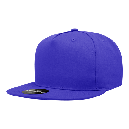 5 Panel High Profile Structured Cotton Blend Snapback