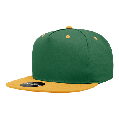 5 Panel High Profile Structured Cotton Blend Snapback