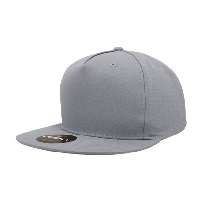 5 Panel High Profile Structured Cotton Blend Snapback