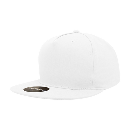 5 Panel High Profile Structured Cotton Blend Snapback