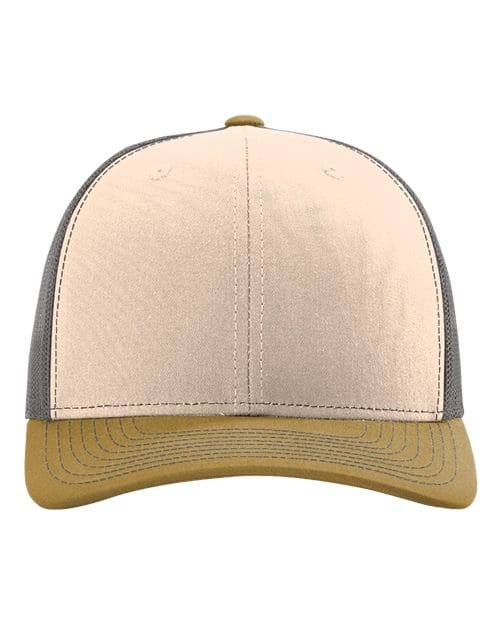 Richardson 112 Snapback Trucker Cap - Mink Beige/ Charcoal/ Amber Gold