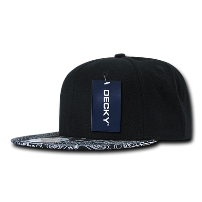 6 Panel High Profile Structured Bandanna Bill Snapback