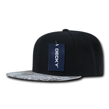 6 Panel High Profile Structured Bandanna Bill Snapback