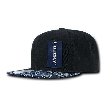 6 Panel High Profile Structured Bandanna Bill Snapback