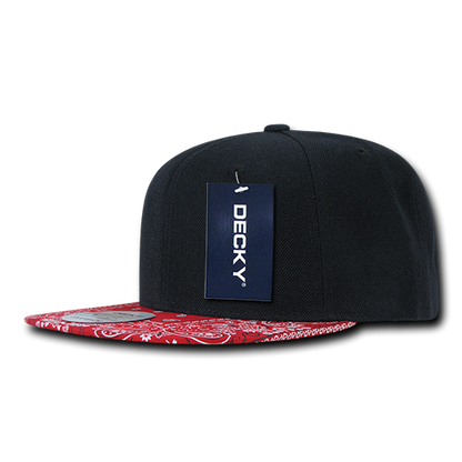 6 Panel High Profile Structured Bandanna Bill Snapback