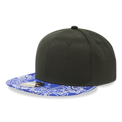 6 Panel High Profile Structured Bandanna Bill Snapback
