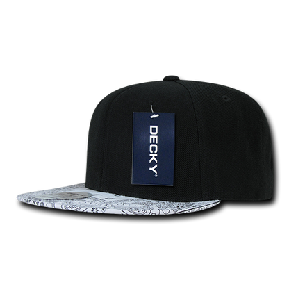 6 Panel High Profile Structured Bandanna Bill Snapback