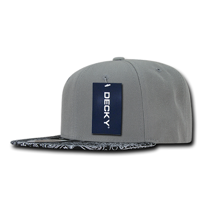 6 Panel High Profile Structured Bandanna Bill Snapback