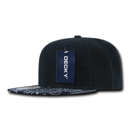 6 Panel High Profile Structured Bandanna Bill Snapback