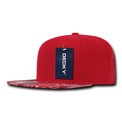 6 Panel High Profile Structured Bandanna Bill Snapback