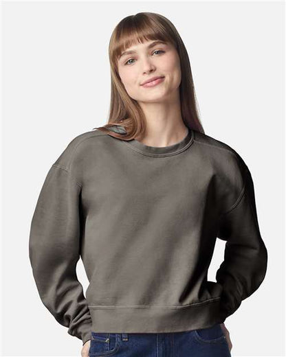 Women's Garment-Dyed Mid-Length Crewneck Sweatshirt