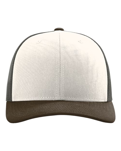 Snapback Trucker Cap - Cream/ Grey Brown/ Brown