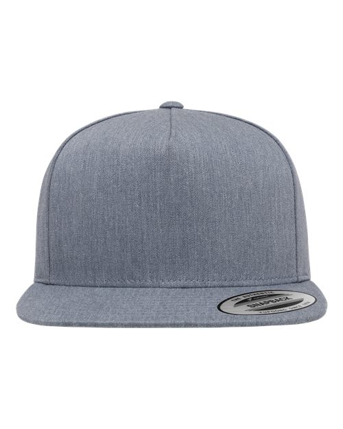 YP Classics Five-Panel Cotton Twill Snapback Cap - Light Heather Grey