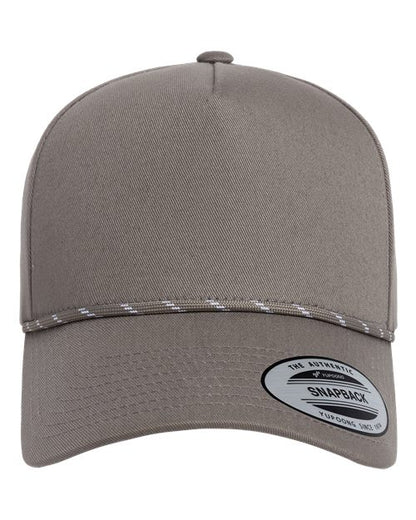 Retro Cotton Blend Five-Panel Rope Cap