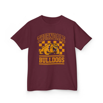 Thorndale Bulldogs Kids T‑Shirt — Youth School Spirit Tee (Maroon & Gold)