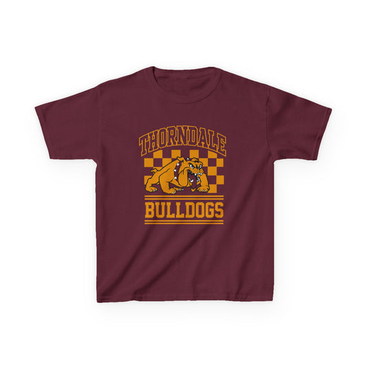 Thorndale Bulldogs Kids T‑Shirt — Youth School Spirit Tee (Maroon & Gold)