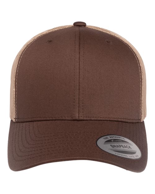 YP Classics Retro Trucker Cap - Brown/ Khaki