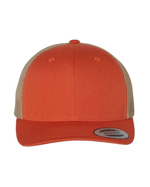 YP Classics Retro Trucker Cap - Rustic Orange/ Khaki