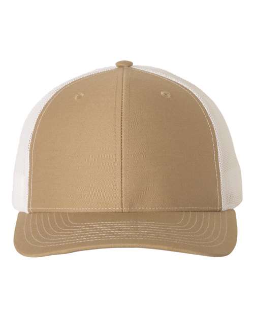 Richardson 112 Snapback Trucker Cap - Khaki/ White