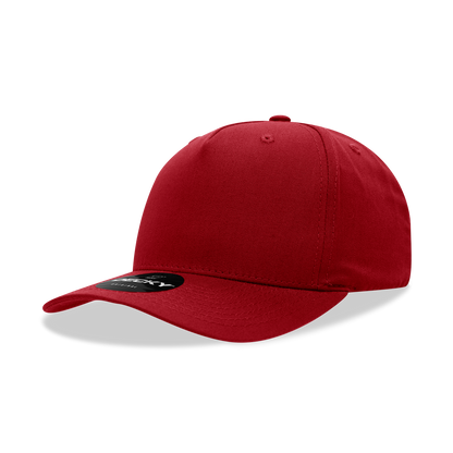5 Panel Mid Profile Structured Cotton Blend Cap