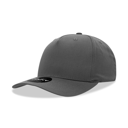 5 Panel Mid Profile Structured Cotton Blend Cap