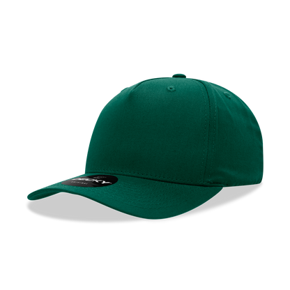 5 Panel Mid Profile Structured Cotton Blend Cap