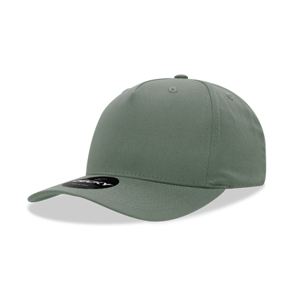 5 Panel Mid Profile Structured Cotton Blend Cap
