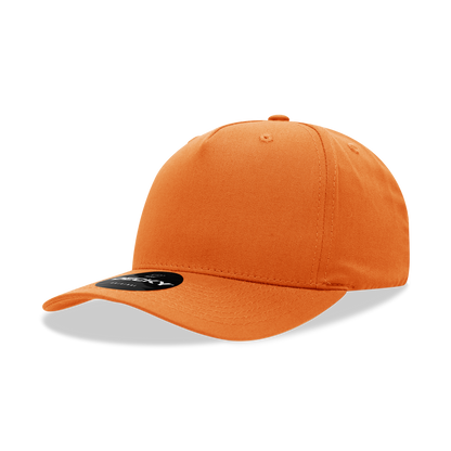 5 Panel Mid Profile Structured Cotton Blend Cap
