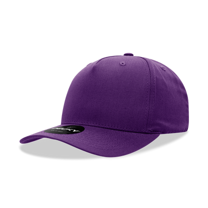 5 Panel Mid Profile Structured Cotton Blend Cap