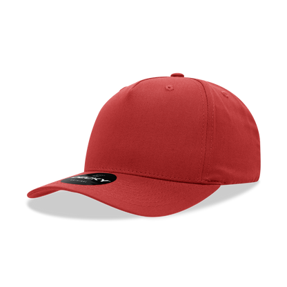 5 Panel Mid Profile Structured Cotton Blend Cap