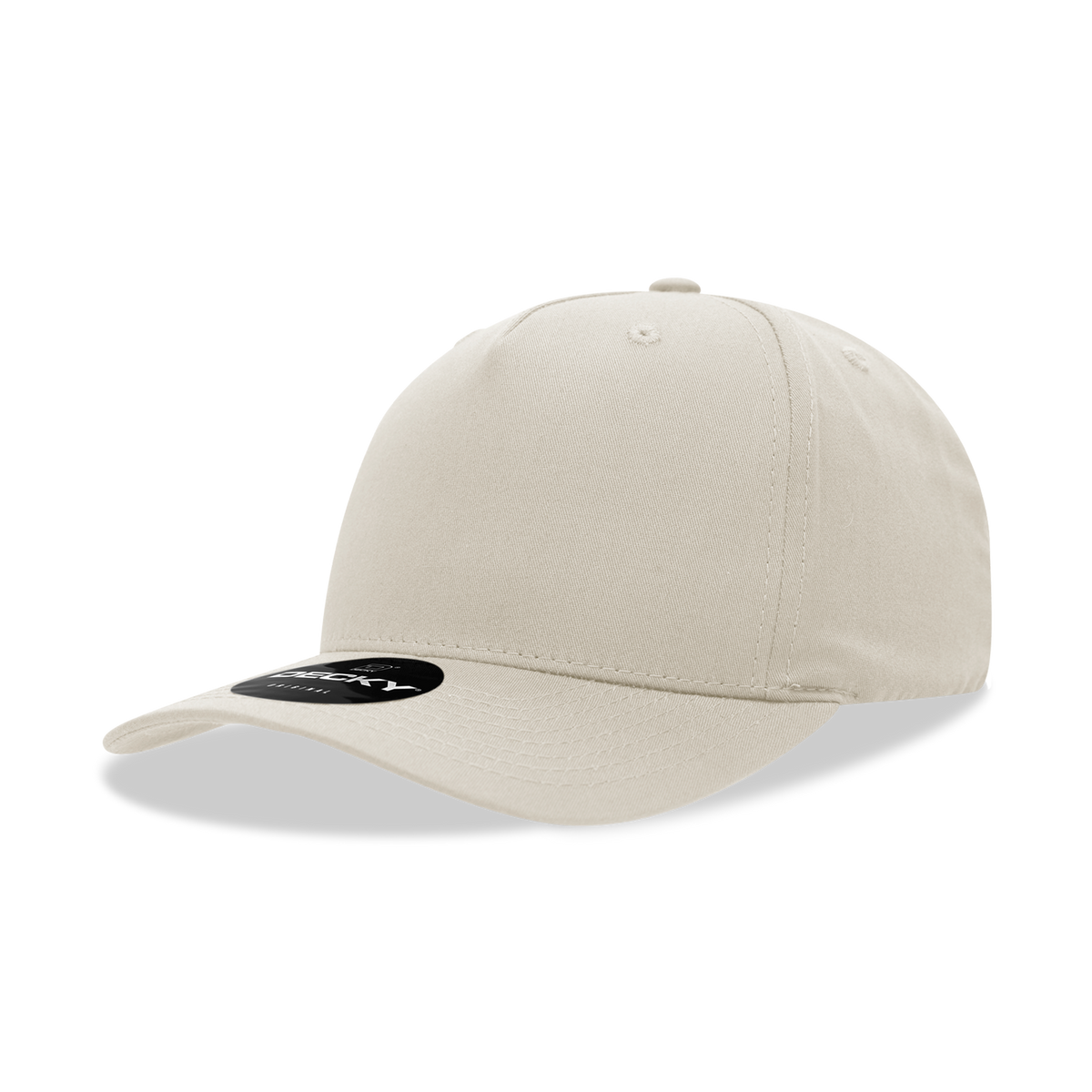 Decky 6024 5 Panel Mid Profile Structured Cotton Blend Cap - Stone