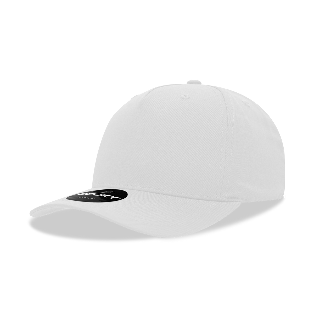 Decky 6024 5 Panel Mid Profile Structured Cotton Blend Cap - White