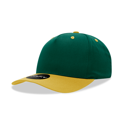 5 Panel Mid Profile Structured Cotton Blend Cap