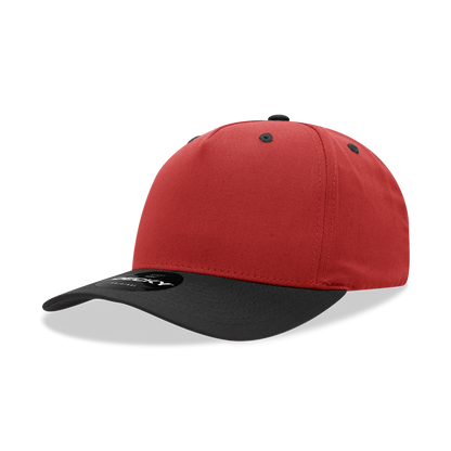 5 Panel Mid Profile Structured Cotton Blend Cap