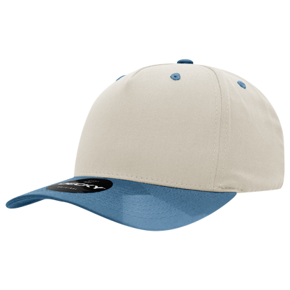 5 Panel Mid Profile Structured Cotton Blend Cap