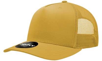 5 Panel Mid Profile Structured Cotton Blend Trucker
