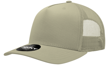 5 Panel Mid Profile Structured Cotton Blend Trucker