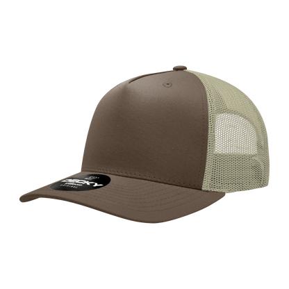 5 Panel Mid Profile Structured Cotton Blend Trucker