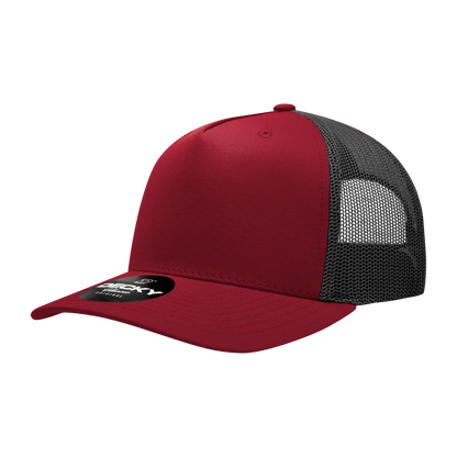 5 Panel Mid Profile Structured Cotton Blend Trucker