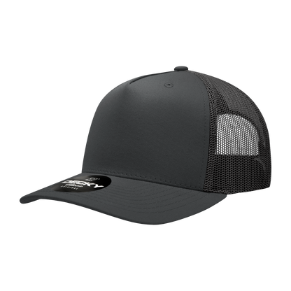 5 Panel Mid Profile Structured Cotton Blend Trucker