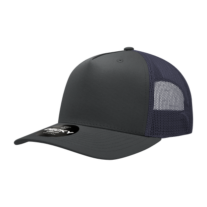 5 Panel Mid Profile Structured Cotton Blend Trucker