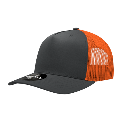 5 Panel Mid Profile Structured Cotton Blend Trucker