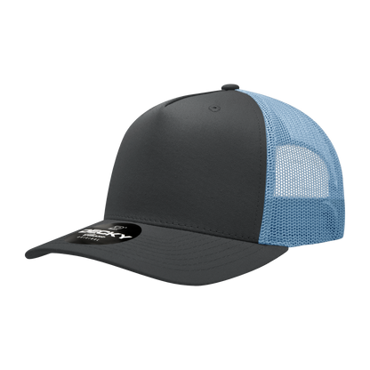 5 Panel Mid Profile Structured Cotton Blend Trucker