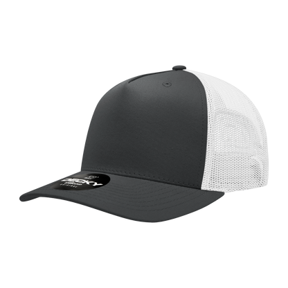 5 Panel Mid Profile Structured Cotton Blend Trucker