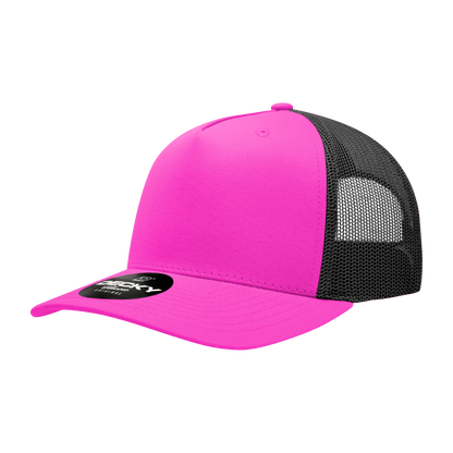 5 Panel Mid Profile Structured Cotton Blend Trucker