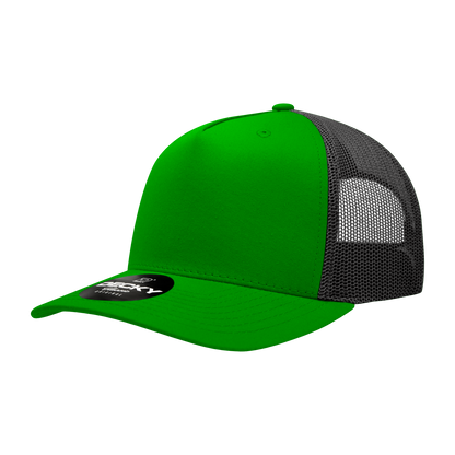 5 Panel Mid Profile Structured Cotton Blend Trucker