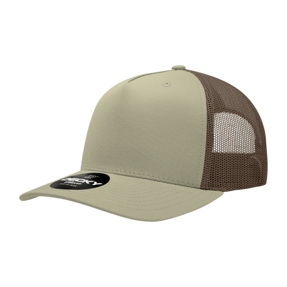 5 Panel Mid Profile Structured Cotton Blend Trucker