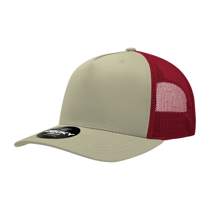 5 Panel Mid Profile Structured Cotton Blend Trucker