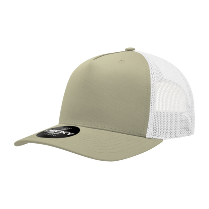 5 Panel Mid Profile Structured Cotton Blend Trucker