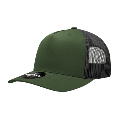 5 Panel Mid Profile Structured Cotton Blend Trucker